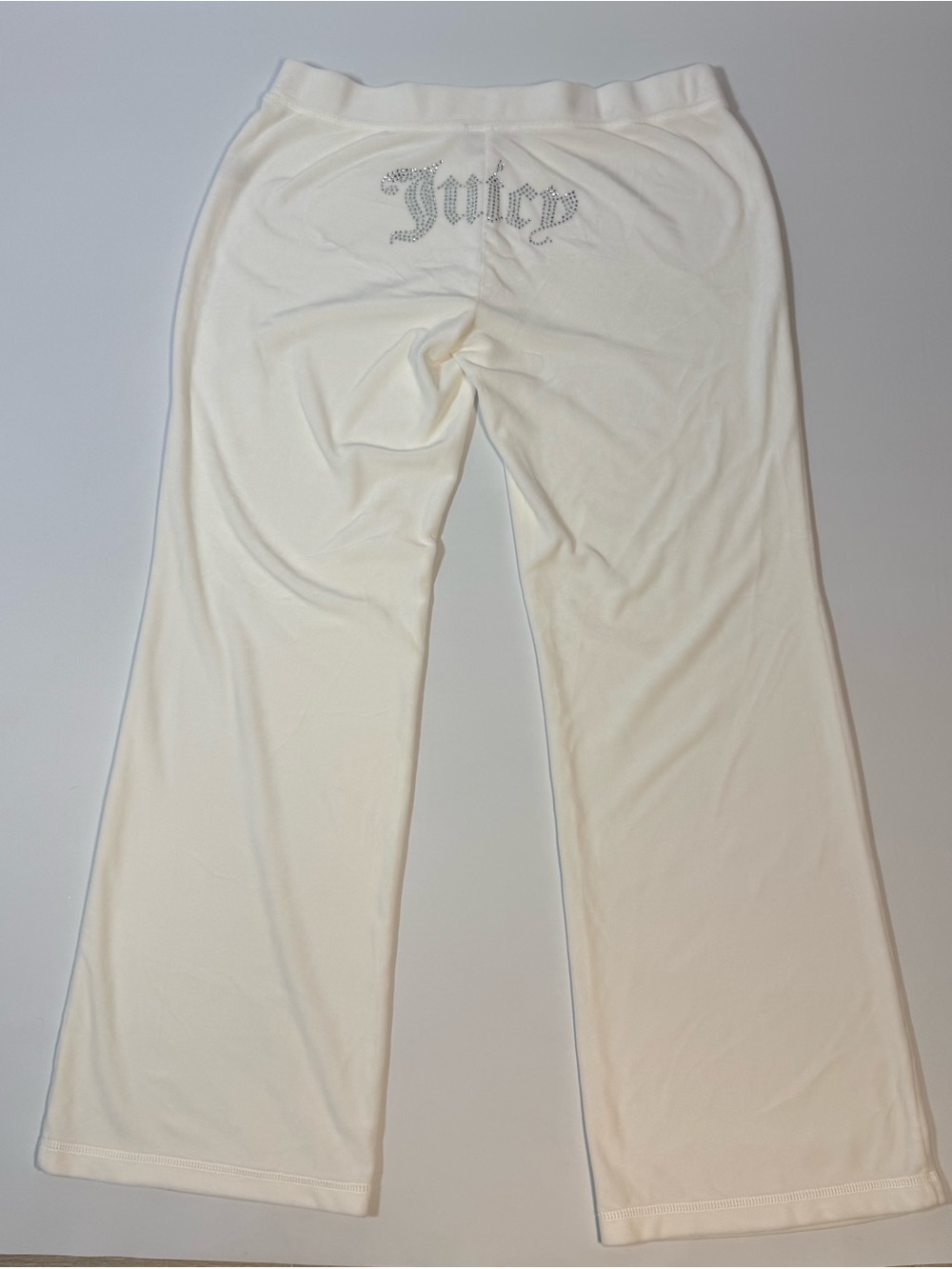 Juicy Couture Cream Track Pants with Rhinestone Logo Size L